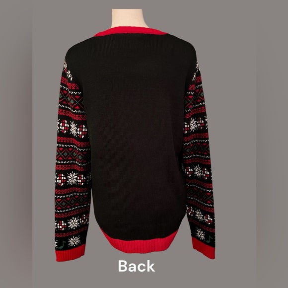 Holiday Time, Christmas Sweater, Deejay Dinosaur, Women’s Size XXL/2XL - Picture 3 of 15